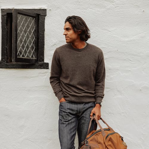 lifestyle image of Classic Cashmere Crewneck Sweater