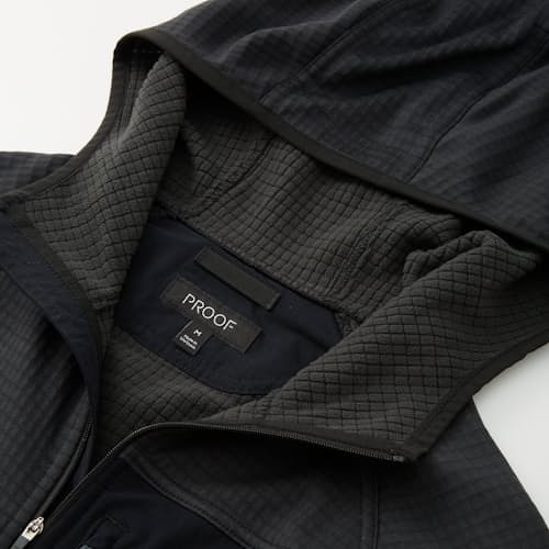 laydown image of Trail Grid Fleece Full Zip Hoodie
