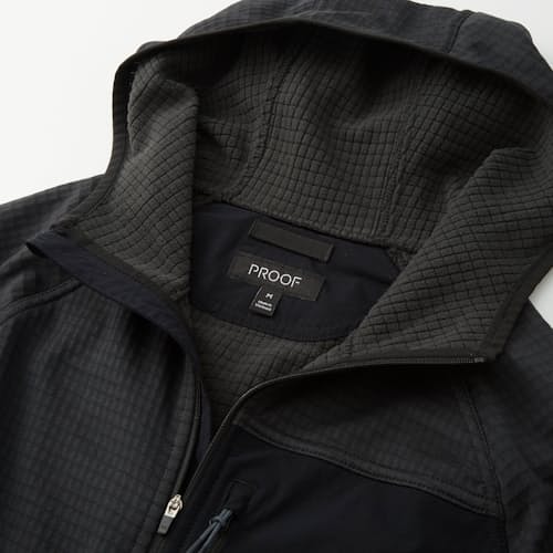 laydown image of Trail Grid Fleece Full Zip Hoodie