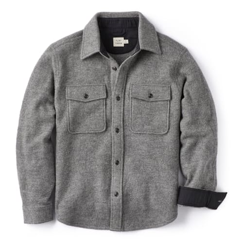 laydown image of CPO Boiled Wool Shirt Jacket