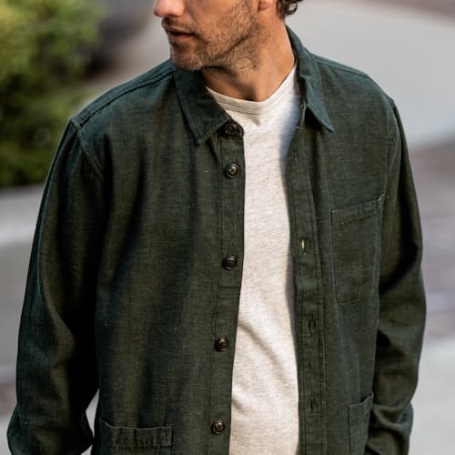 laydown image of Hunter Bedford Cord Overshirt