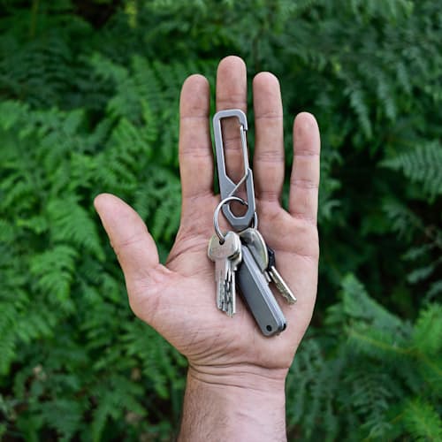 laydown image of The Holcombe Carabiner - Titanium