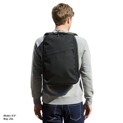 on model image of Huckberry X GORUCK GR1 Slick Backpack - 21L