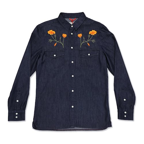 laydown image of Field Shirt Western Embroidered Shirt