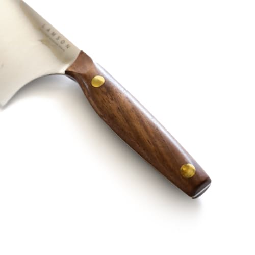 laydown image of Brad Leone "Little B" 6" Chinese Santoku Cleaver