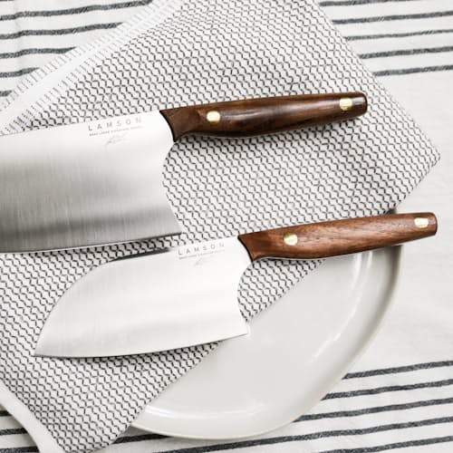 laydown image of Brad Leone "Bad Boy" 8" Chinese Santoku Cleaver