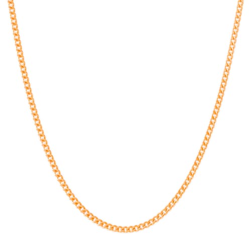 laydown image of 2mm Cuban Chain Necklace - Gold