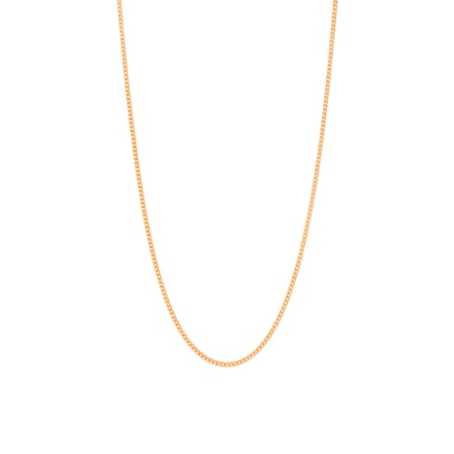 laydown image of 2mm Cuban Chain Necklace - Gold