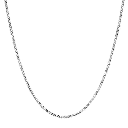 laydown image of 2mm Cuban Chain Necklace - Silver