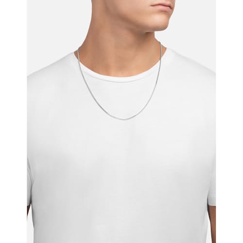 laydown image of 2mm Cuban Chain Necklace - Silver