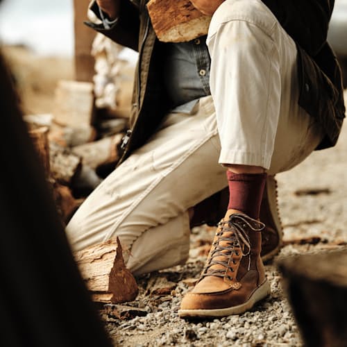 lifestyle image of Huckberry x Danner Logger Moc 917