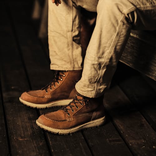 lifestyle image of Huckberry x Danner Logger Moc 917
