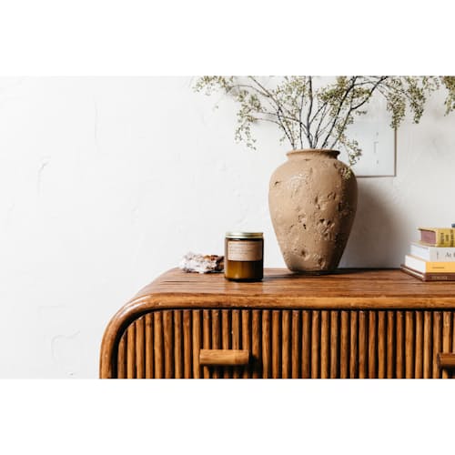 laydown image of Amber & Moss Soy Candle