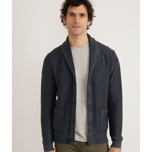 laydown image of Beckett Garment Dyed Cardigan