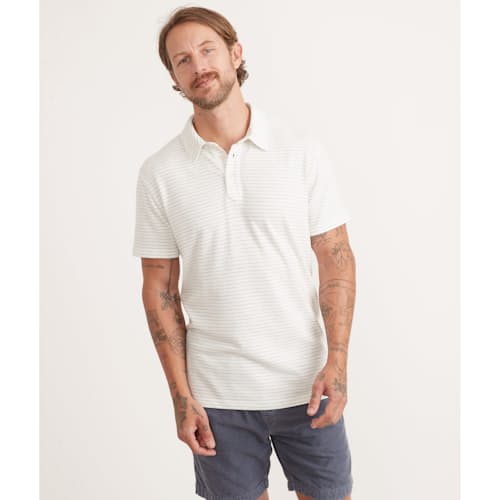 laydown image of Lassen Heavy Slub Short Sleeve Polo