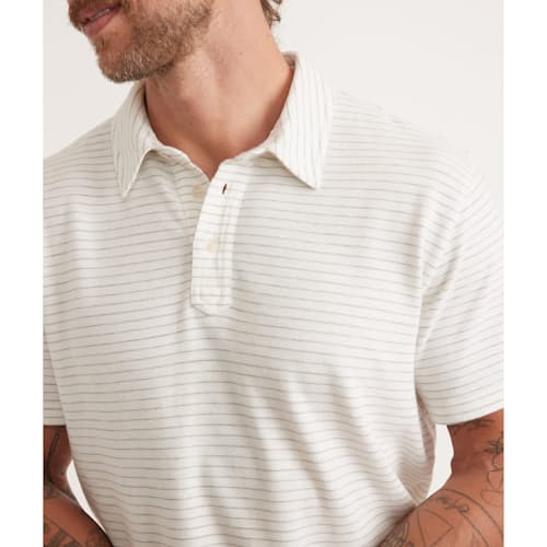 laydown image of Lassen Heavy Slub Short Sleeve Polo