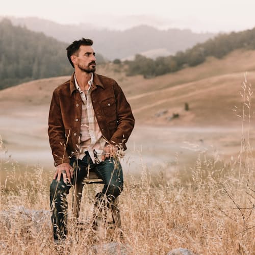 lifestyle image of Alston Roughout Suede Jacket
