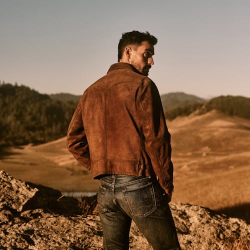 lifestyle image of Alston Roughout Suede Jacket