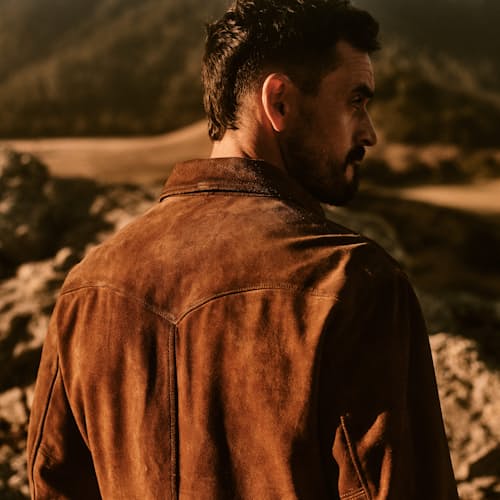 lifestyle image of Alston Roughout Suede Jacket