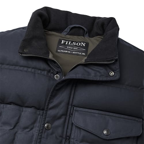 laydown image of Down Insulated Wool Lined Oil Finish Cruiser Vest