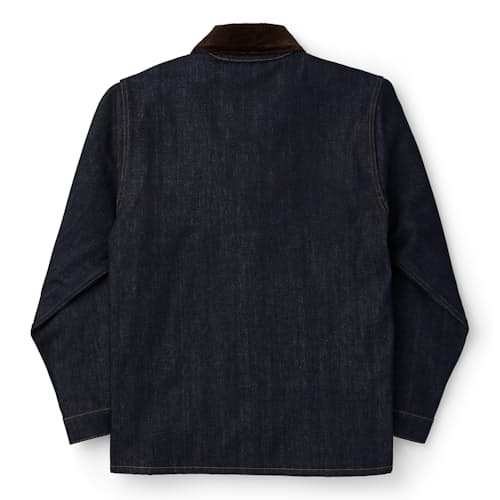 laydown image of Wool-Blend Lined Corduroy Collar Denim Cruiser Jacket