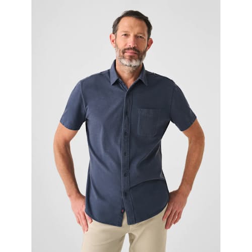 laydown image of Sunwashed Knit Short Sleeve Shirt