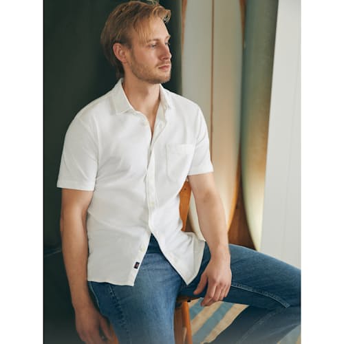 lifestyle image of Sunwashed Knit Short Sleeve Shirt