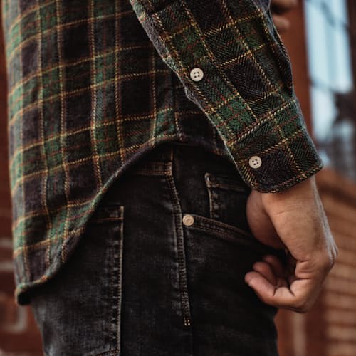 lifestyle image of Fall Herringbone Tweed Check Shirt