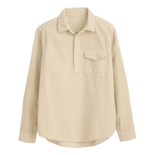 laydown image of Fine Wale Corduroy Popover Shirt
