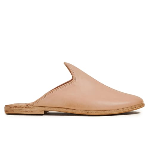laydown image of Baba Leather Slip On Mule