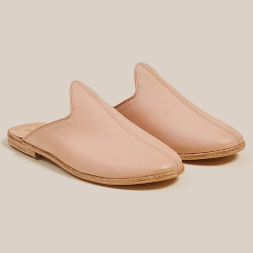 lifestyle image of Baba Leather Slip On Mule