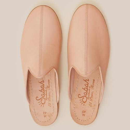 lifestyle image of Baba Leather Slip On Mule