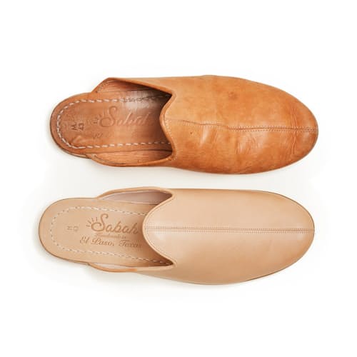 laydown image of Baba Leather Slip On Mule