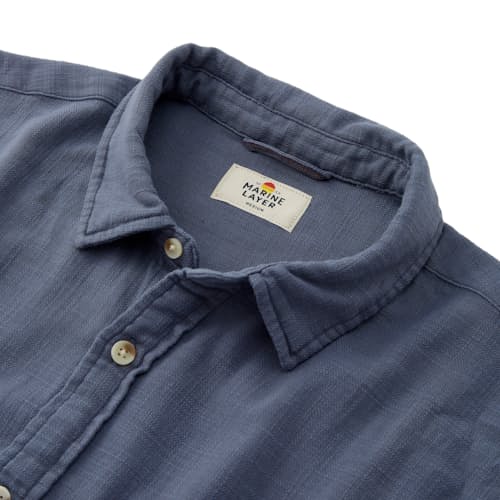 laydown image of Stretch Selvage Short Sleeve Shirt