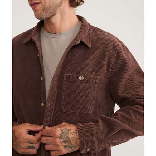 on model image of Broken In Corduroy Overshirt