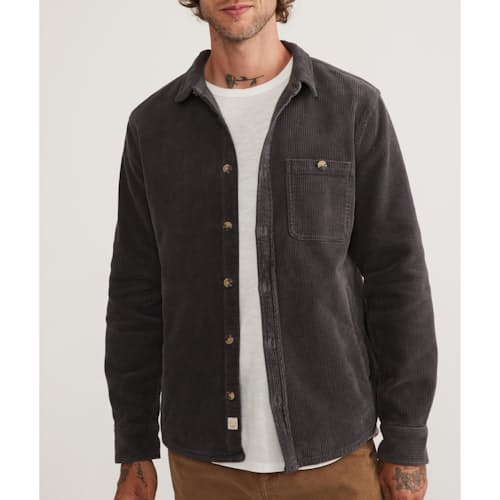 on model image of Broken In Corduroy Overshirt