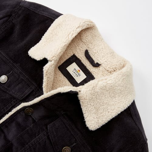 lifestyle image of Boise Corduroy Sherpa Trucker Jacket