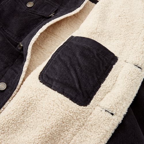 lifestyle image of Boise Corduroy Sherpa Trucker Jacket