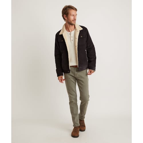 lifestyle image of Boise Corduroy Sherpa Trucker Jacket