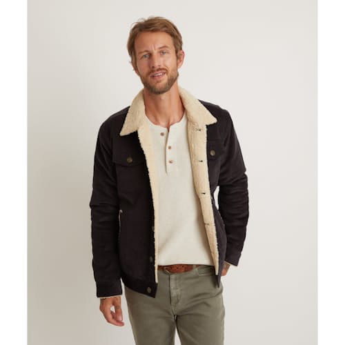 lifestyle image of Boise Corduroy Sherpa Trucker Jacket