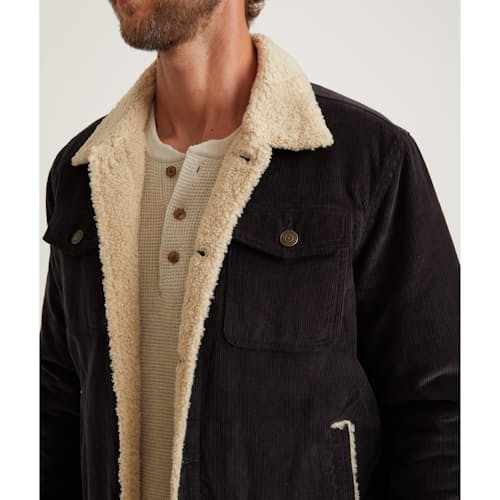 laydown image of Boise Corduroy Sherpa Trucker Jacket