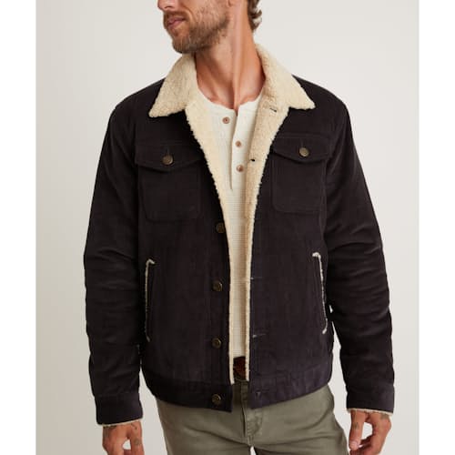 lifestyle image of Boise Corduroy Sherpa Trucker Jacket