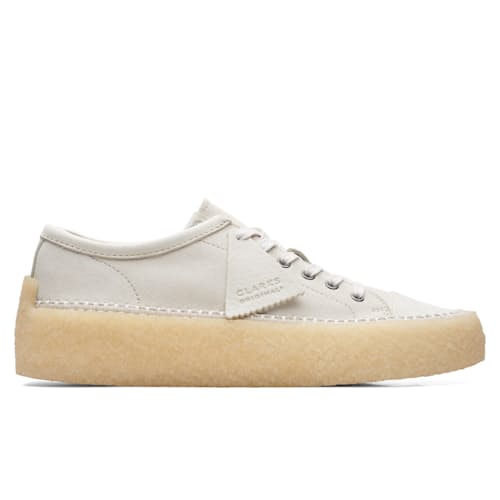laydown image of Caravan Low White Combi Sneaker