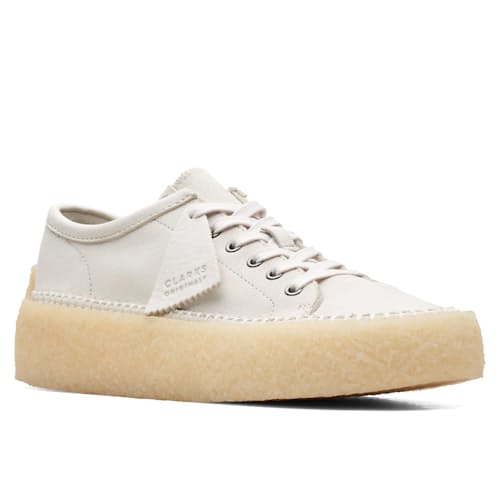 laydown image of Caravan Low White Combi Sneaker