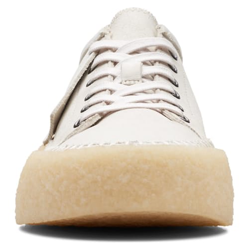 laydown image of Caravan Low White Combi Sneaker