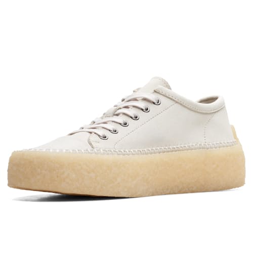laydown image of Caravan Low White Combi Sneaker