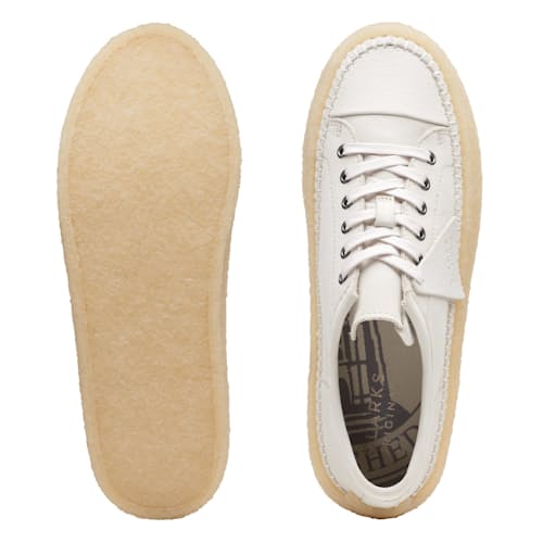 laydown image of Caravan Low White Combi Sneaker