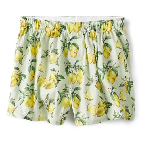 laydown image of Organic Cotton Lemons Boxer Shorts