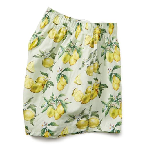 laydown image of Organic Cotton Lemons Boxer Shorts