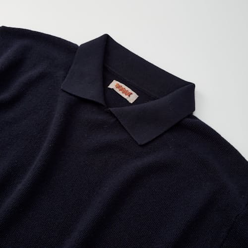 lifestyle image of Rice Stitch Longsleeve Knit Polo